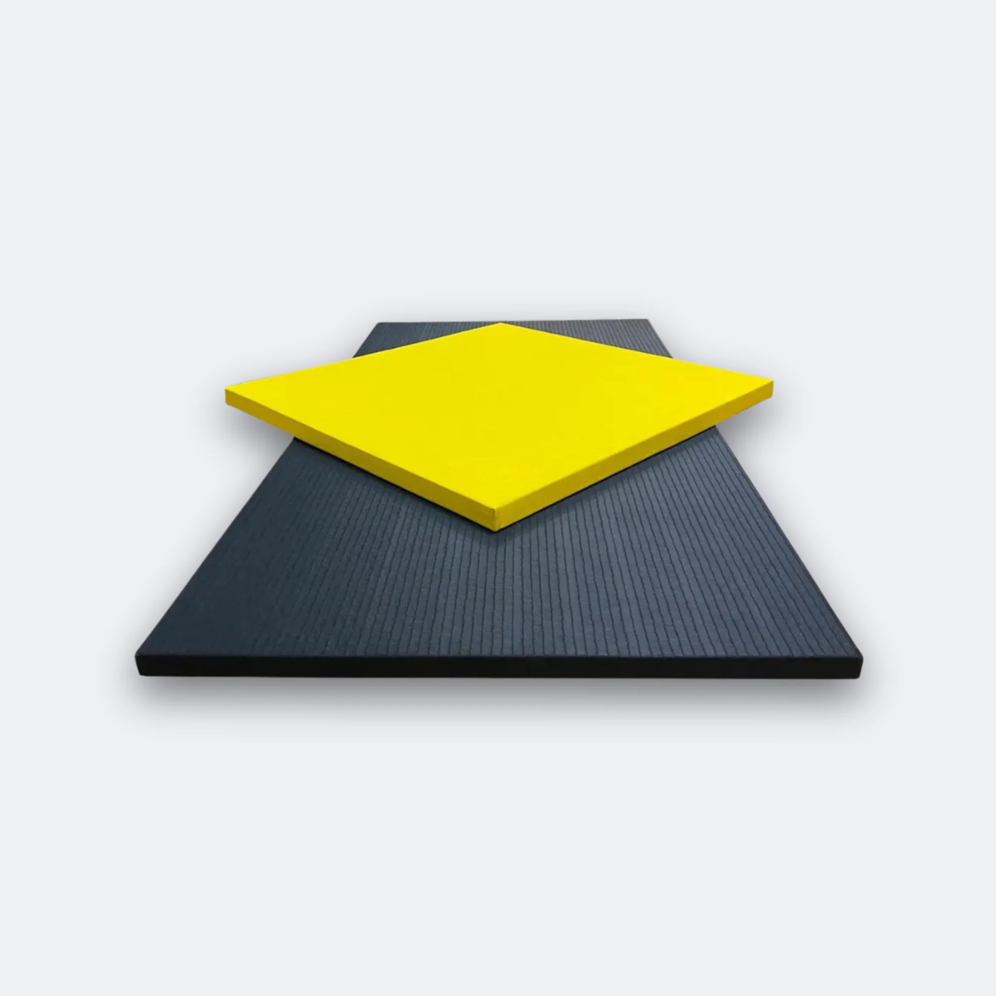 Yellow ATX drop-in panel on a black panel